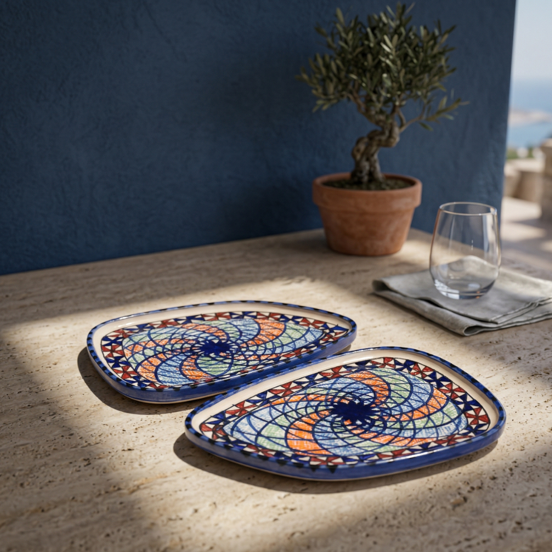 Geometric Rustic Plates